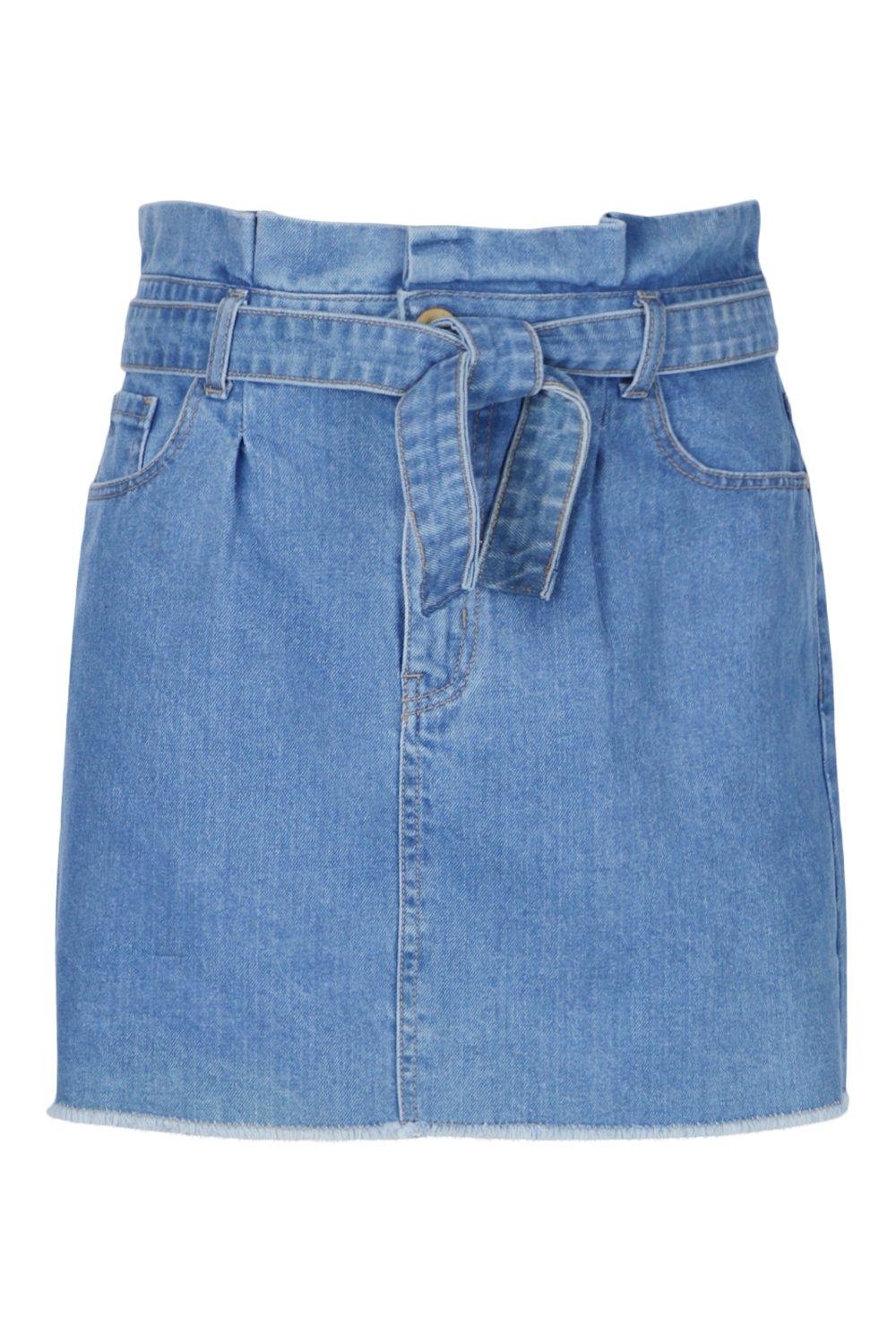 Plus Denim High Waisted Denim Skirt | boohoo